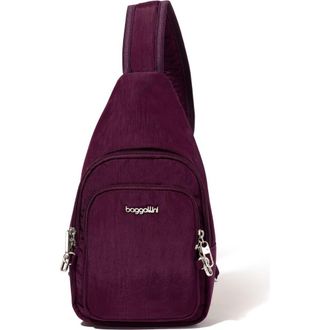 Baggallini Securtex Anti-Theft Daytripper Sling Bag in Mulberry at Nordstrom
