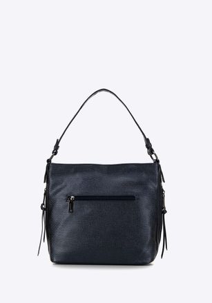 Wittchen Dames handtas, eco-leren tas, glanzend marineblauw