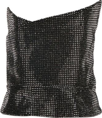 Roland Mouret crystal-embellished asymmetric top - women - Polyester/Polyester - 24 - Black
