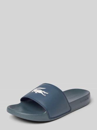 Lacoste Badeschuhe mit Logo Print Modell SERVE SLIDE in Marine, Gr&ouml;&szlig;e 10