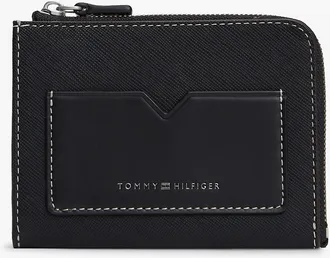 Tommy Hilfiger Mens Leather Zip Wallet - Black
