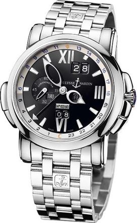 Ulysse Nardin GMT Perpetual Black Dial 18kt White Gold Mens Watch 320-60-8-32