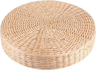 OEM Coj&iacute;n De Meditaci&oacute;n Japon&eacute;s De Paja Tejida - &Oslash; 30 Cm, Esterilla Zen Para Jard&iacute;n, Yoga Y Decoraci&oacute;n Interior/exterior, Coj&iacute;n Redondo Tipo Tatami De Rat