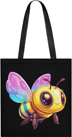Generic Rainbow Bee Tote Bag for Women Men Shoulder Bags Purses Pouch Handbags