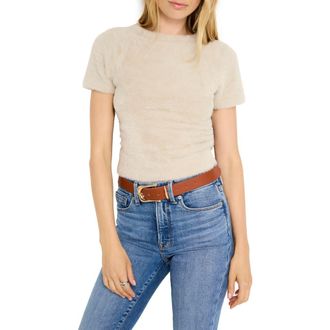Good American Fuzzy Baby Tee in Flax001 at Nordstrom Rack, Size X-Large