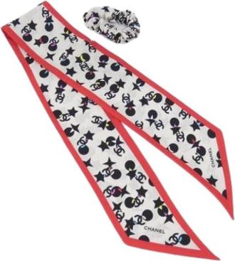 Chanel Pre-owned Zijden Scrunchie - Dames - Vintage Accessoires - Veelkleurig - ONE Size - Vintage