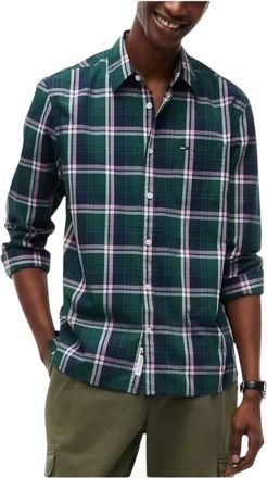 Tommy Hilfiger Overhemden, Heren, Groen, M, Checked Poplin Shirt