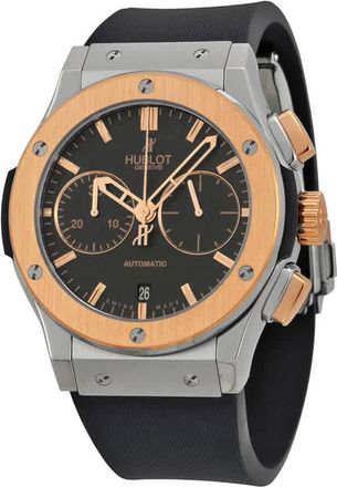 Hublot Classic Fusion Chronograph Black Dial Black Rubber Mens Watch 521.NO.1180.RX