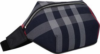 Burberry Mens Sonny Check Bumbag - Navy Grey - One Size