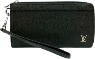 Louis Vuitton Pre-owned Zippy Dragonne Taiga Wallet - Heren - Vintage Clutch - Zwart - ONE Size - Leer - Vintage