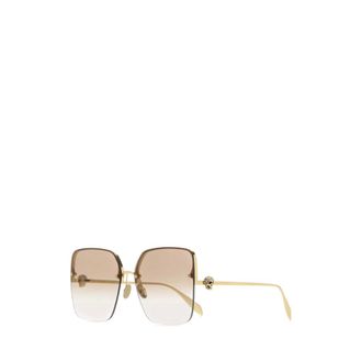 Alexander McQueen Alexander McQueen, Sunglasses, female, Yellow, Size: ONE SIZE Platinum Metal Sunglasses