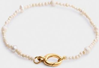Katie Loxton Pearl Glow Bracelet in Pearl And Gold Coated at Nordstrom, Size 19