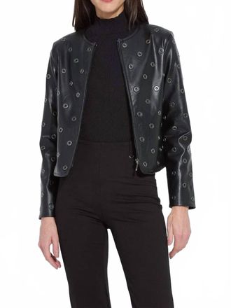 Lyss&eacute; Geneva Vegan Leather Grommet Jacket In Black