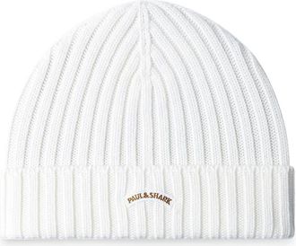 Paul & Shark Wool Beanie, Man, Milky White, Size: TGU