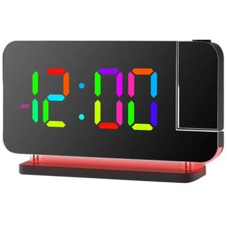 OEM Reloj Led Rgb Con Proyecci&oacute;n Y Luz Nocturna Para La Decoraci&oacute;n Del Dormitorio, Despertador Colorido, Iluminaci&oacute;n Ambiental - Crezuo