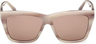 Max Mara 54mm Navigator Sunglasses in Grey/Other /Brown at Nordstrom Rack