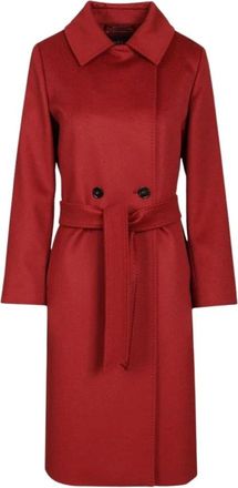 Max Mara Jassen, Dames, Rood, L, Belted Coats