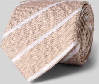 Joop Krawatte aus Seide-Leinen-Mix im Allover-Look (8 cm) in Beige, Gr&ouml;&szlig;e 1