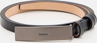 Max Mara Black Logo Bar Belt