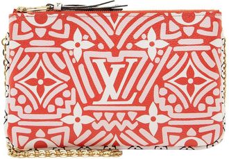 Louis Vuitton Pink Limited Edition Monogram Crafty Double Zip Pochette (Authentic Pre-Loved)