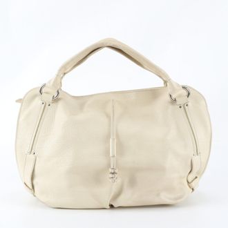 Celine Cream Leather Handbag Tote Bag (Pre-Owned)