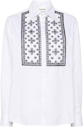 P.A.R.O.S.H. embroidered shirt - women - Cotton/glass - M - White