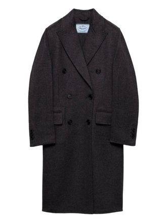 Prada double-breasted coat - women - Fabric - 38 - Grey