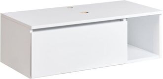Beliani Beliani - Wall Mounted Suspended Bathroom Cabinet Fluted Front 2 Shelves 80 x 40 cm White Rupanco