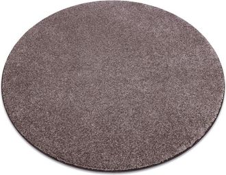 RugsX Alfombra San Miguel Marr&oacute;n 41 Llanura Color S&oacute;lido Brown Circulo 100 Cm