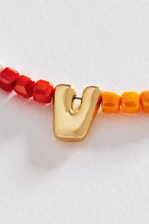Anthropologie Colorful Beaded Initial Necklace