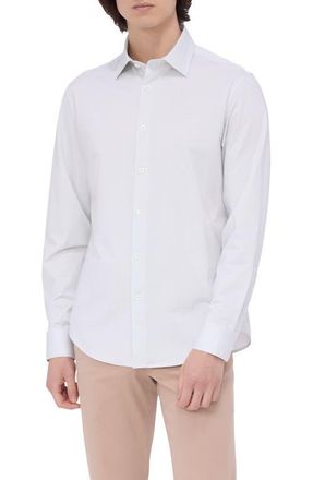 Bugatchi James OoohCotton Pinstripe Button-Up Shirt in Willow at Nordstrom, Size Xxx-Large