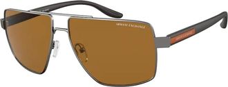 A|X Armani Exchange Polarized Brown Navigator Mens Sunglasses AX2037S 600383 60
