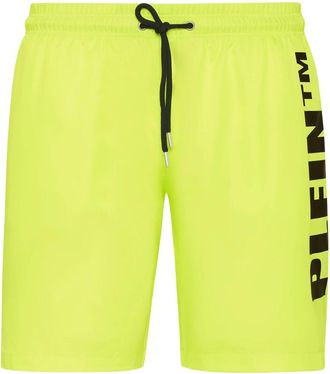 Philipp Plein Skull & Bones Zwemshorts - Heren - Strandmode - Geel - 2XL - Polyester - Badmode