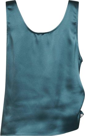 Giuseppe Di Morabito Womens Top Satin Draped Oil Green Acetate Tops