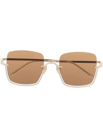 Gucci Zonnebril met oversized montuur - Goud