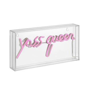 Jonathan Y Designs Yass Contemporary Glam Acrylic Box USB Operated LED Neon Light in Pink at Nordstrom
