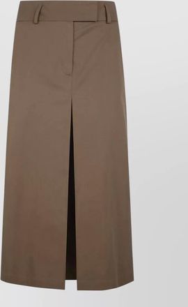 Filippa K pleated skirt belt loops back pockets slit