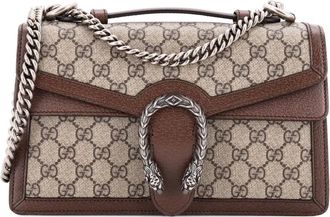 Gucci Dionysus Top Handle Chain Bag GG Coated Canvas Small satchel - Bruin