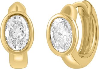 Effy Oval Lab Grown Diamond Huggie Hoop Earrings in Gold at Nordstrom Rack