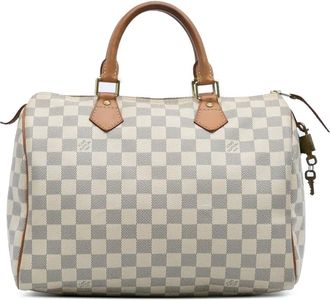 Louis Vuitton Borsa Speedy 30 Boston in tela Damier Azur 2012 - Bianco