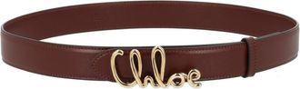 Chlo&eacute; Brown Logo Buckle Belt