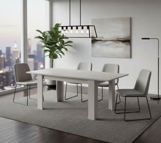 Dmora Mesa De Comedor Extensible, Consola Extensible, Mesa Moderna Con Extensi&oacute;n, 160 / 220x88h80 Cm, Color Blanco, Con Embalaje Reforzado - Dmora