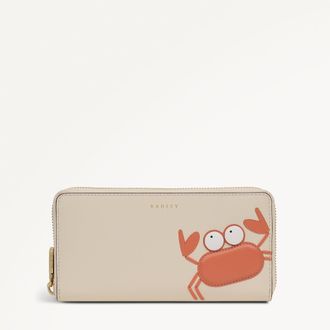 Radley London Clawde Crab SS26 Salt Large Zip Around Wallet Radley London