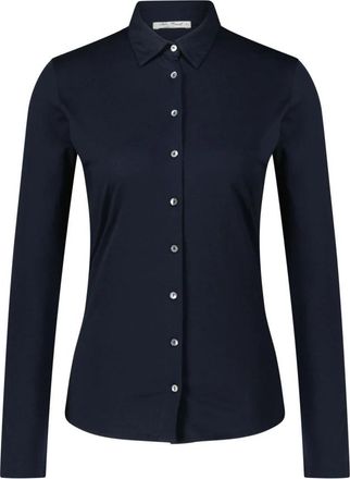 Stefan Brandt Klassieke Katoenen Blouse Alma - Dames - Overhemden - Blauw - L - Katoen - Overhemden