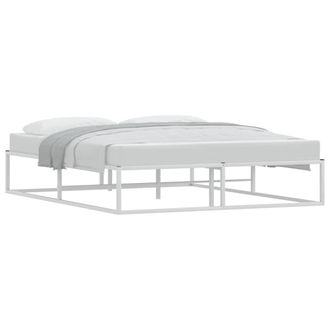 vidaXL Estructura Cama Sin Colch&oacute;n Metal Blanco 160x200cm Vidaxl