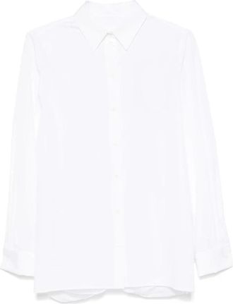 Givenchy Wit poplin overhemd met 4G-borduursel - Dames - Overhemden - Wit - S - Katoen - Overhemden