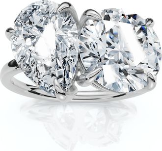 Pompeii3 Certified Toi Et Moi 5Ct Diamond Ring 14k Gold Lab Grown