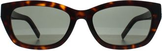 Saint Laurent Cat Eye Womens Dark Spotted Havana Grey SL M153 - Brown - One Size