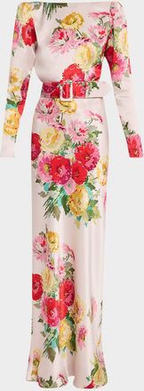 Libertine - Libertine Pat Nixon Silk Belted Low-Back Column Gown