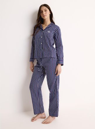 Lauren Ralph Lauren Womens Pink and blue pattern poplin pyjama set